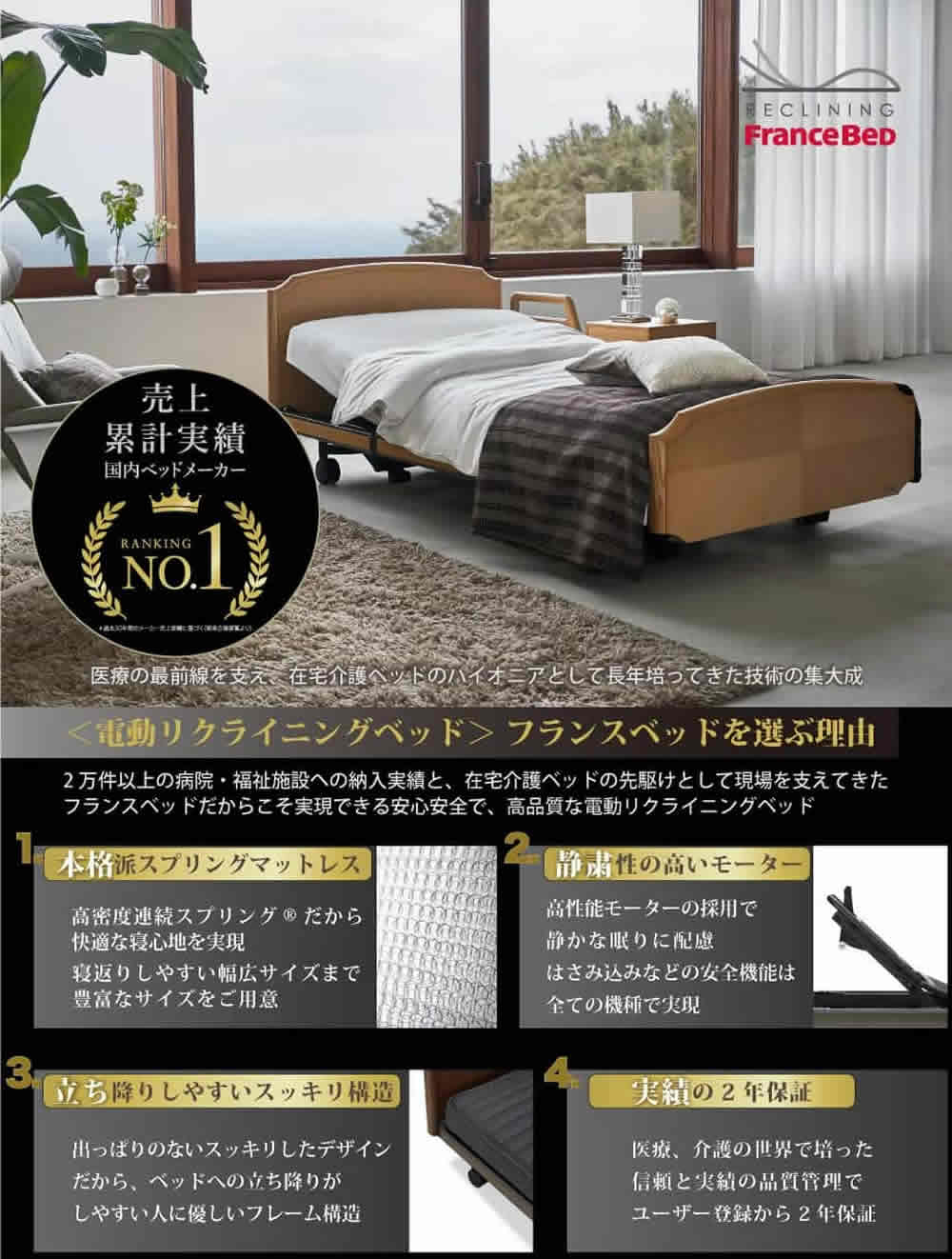 フランスベッド電動リクライニングベッド